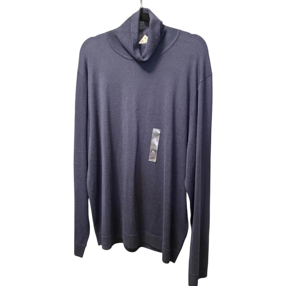 Alfani Men's Merino Wool Blend Navy Sweater XL